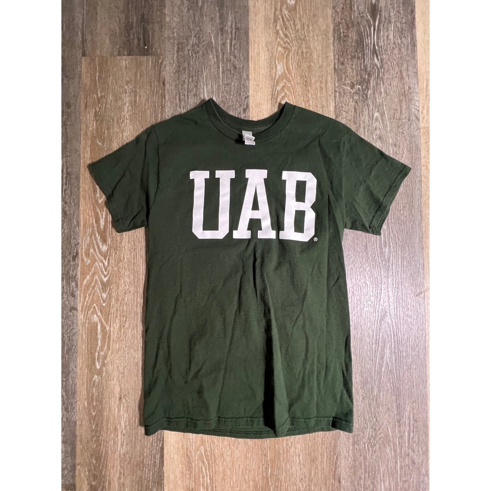 Gildan T-Shirt Mens Small Green UAB Blazers University of Alabama Birmingham Tee